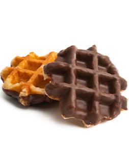 24 Count Case of individually Wrapped (IW) Large Cocoa Covered Liege Belgian Waffles