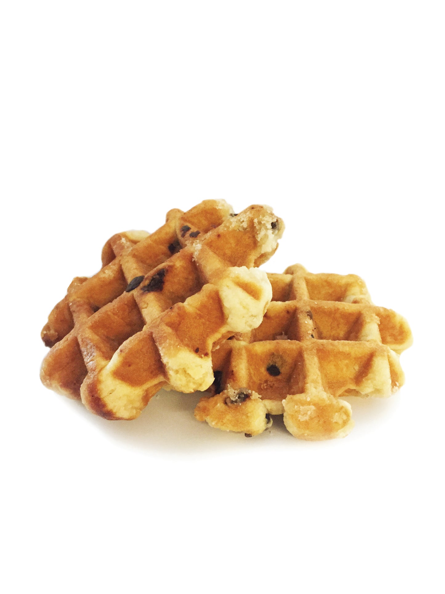 40 Count Case of Individually Wrapped (IW) Medium Liege Belgian Dark Chocolate Chip Waffles