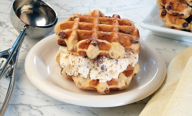 30 Count Case of Large Liege Belgian Dark Chocolate Chip Bulk Pack Waffles