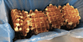 24 Count Case of Large Liege Belgian Dark Chocolate Chip Bulk Pack Waffles