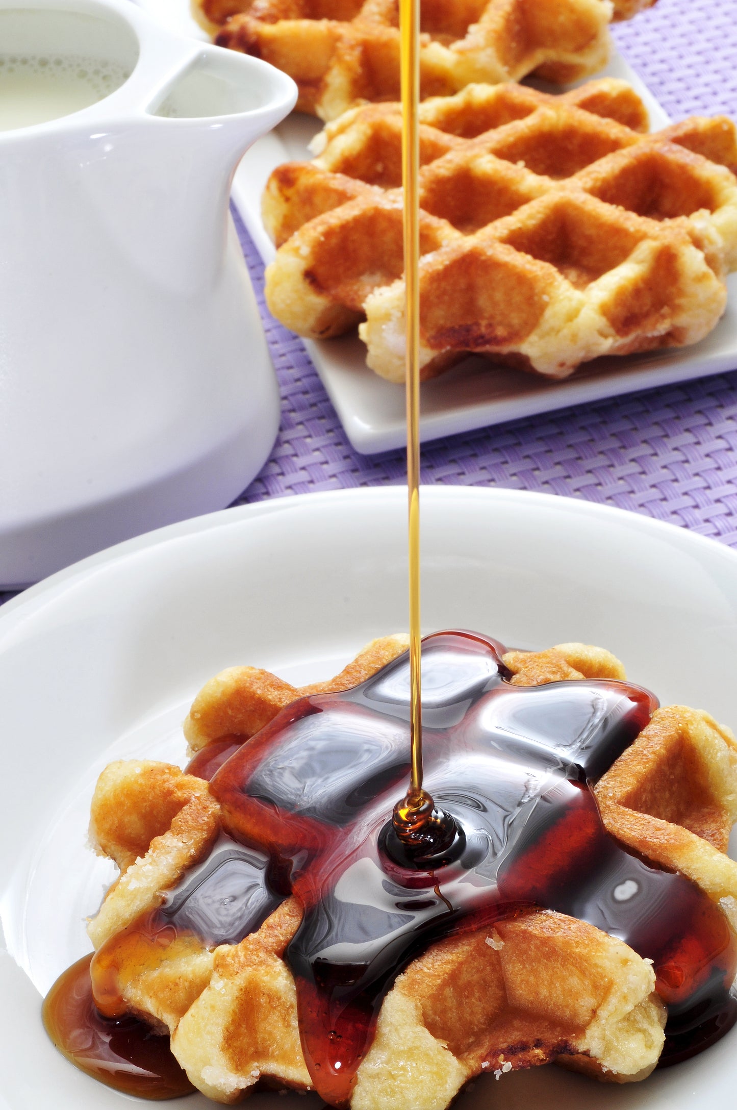 40 Count Case of Individually Wrapped (IW) Medium Liege Belgian Pure Maple Syrup and Butter Waffle